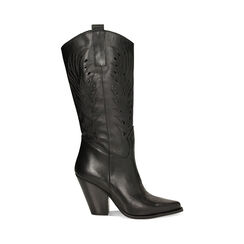 Bottes noires en cuir basiques, Primadonna, 23L615005PENERO038, 001a