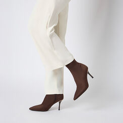 Tronchetti testa di moro in tessuto elasticizzato con tacco da 8,4 cm, Primadonna, 262162809LYMORO035, 002 preview