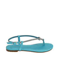 Sandali infradito celesti in raso, Primadonna, 214992802RSCELE035, 001a