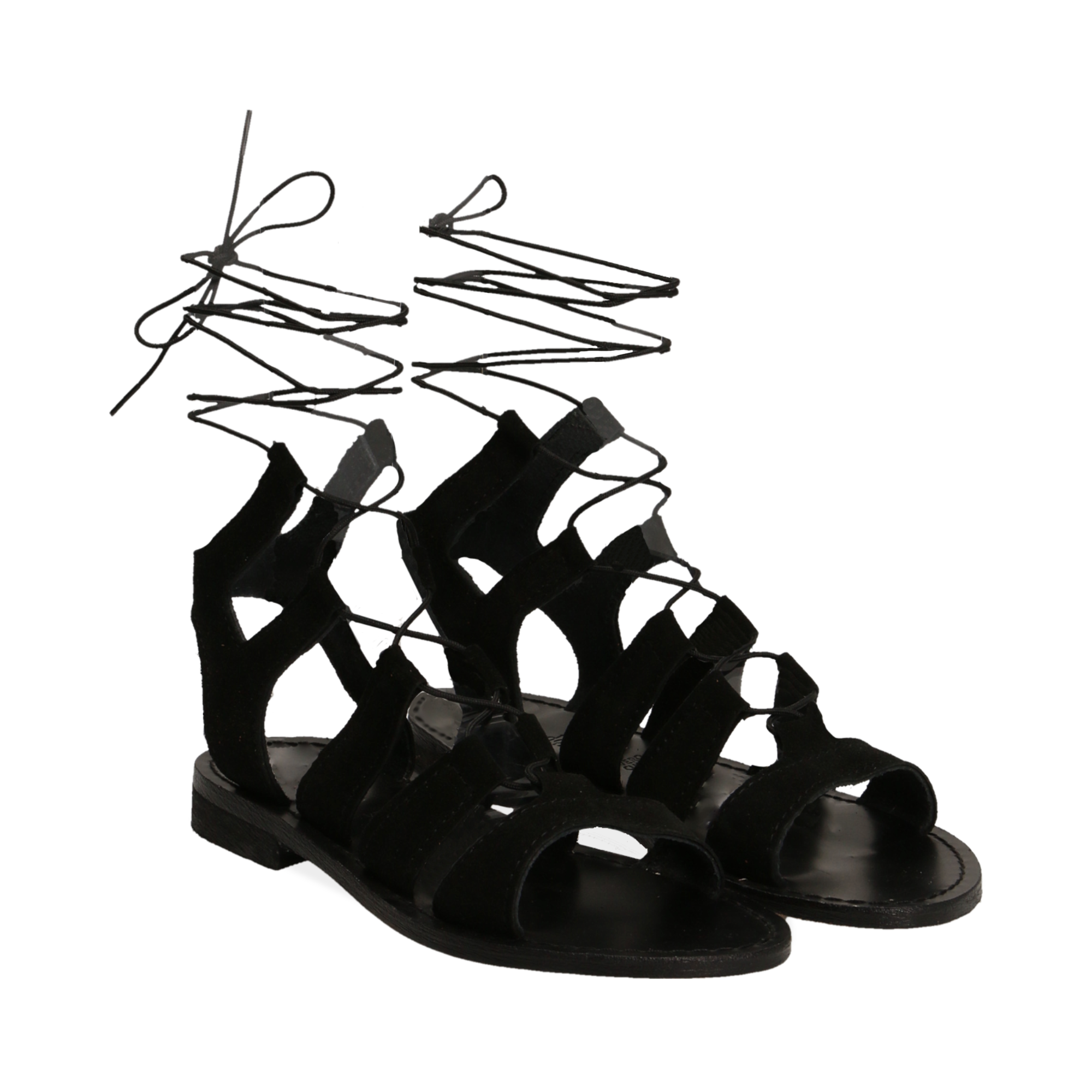 Sandali gladiator neri in camoscio | Primadonna Collection