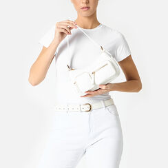 Mini bag donna bianca con tasche, Primadonna, 255126349EPBIANUNI, 002a