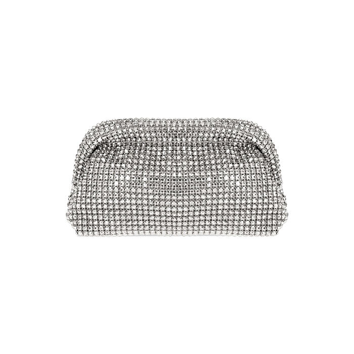 Mini bag donna argento in laminato con pietre, Primadonna, 255125655LPARGEUNI