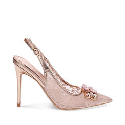 Zapatos de tacón slingback rosas para mujer de tela, Primadonna, 252102074TSROSA036, 001a