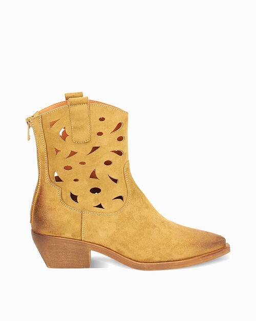 CALZATURA TRONCHETTI MICROFIBRA COGN, 