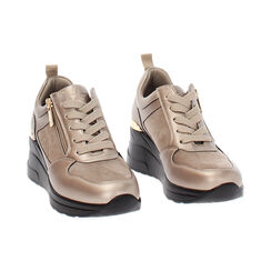 Baskets en bronze avec un talon de 7 cm, Primadonna, 262850919EPBRON035, 003 preview