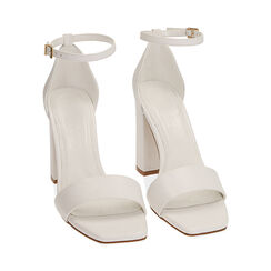 Sandales blanches, talon 9 cm , Primadonna, 192104901EPBIAN035, 002 preview