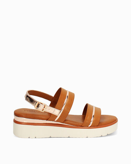 WOMEN SHOES WEDGE SYNTHETIC COGN, COGNAC
