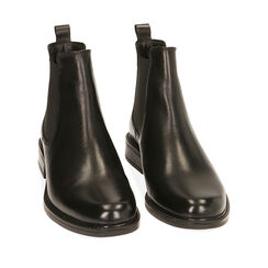 Chelsea boots neri in pelle, tacco 3,5 cm , Primadonna, 20L921012PENERO035, 002a