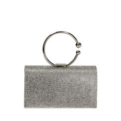 Minibag argento quadrata con pietre, Primadonna, 235102425LPARGEUNI, 001a