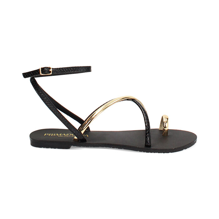 Sandali bassi donna neri stampa pitone, Primadonna, 254995606PTNERO035