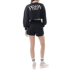 Felpa crop nera in cotone, Primadonna, 21C921054CONEROM, 004 preview