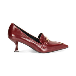 Mocassini bordeaux lucidi con tacco 5,8 cm, Primadonna, 264934907EUBORD035, 001 preview