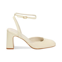 Zapatos abiertos de color crema en charol, Special Price, 232100501VEPANN035, 001 preview
