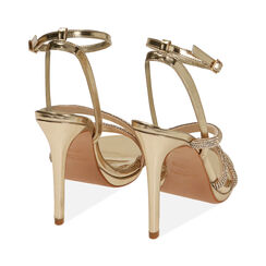 Sandalo con tacco donna oro chic, tacco 10,5 cm, Primadonna, 252133425LPOROG035, 004 preview