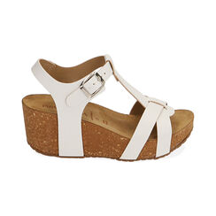 Sandalias blancas, cuña fussbett de 5,5 cm, Zapatos, 19M912002EPBIAN037, 001 preview