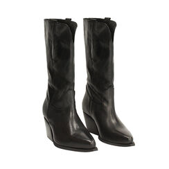 CALZATURA STIVALE TEXANO PELLE LAVATA NE, Primadonna, 271020616PANERO036, 002 preview