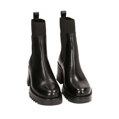 Stivaletti Chelsea neri in pelle, tacco 7 cm, Primadonna, 22N130003PENERO041, 002a