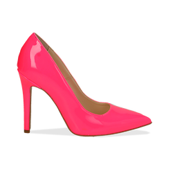 Décolleté fluo fucsia in vernice,