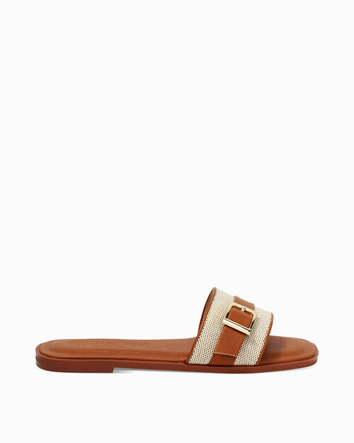 Sandali bassi cognac eleganti, COGNAC