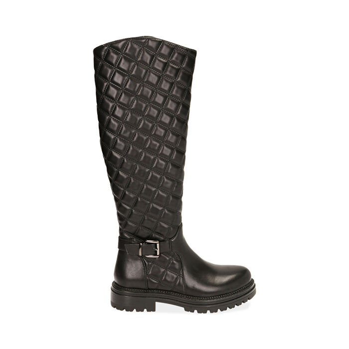 Bottes noires matelassées, Primadonna, 183075511TPNERO036