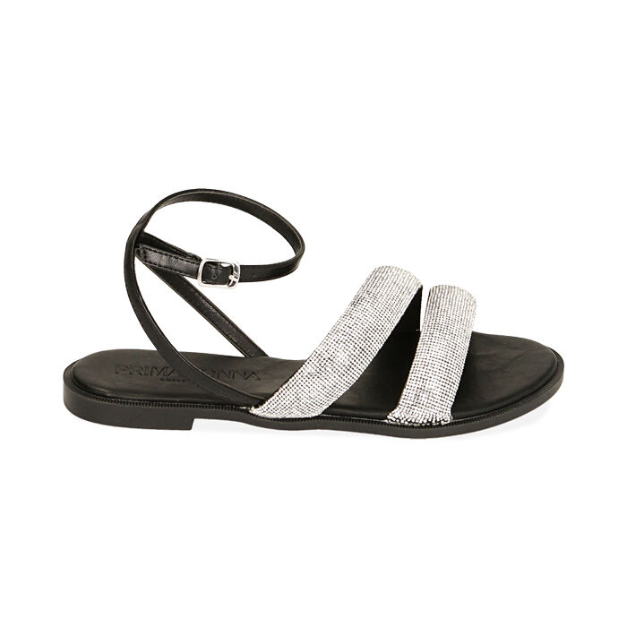 Sandali con strass nero, Ultime Occasioni, 214913802EPNERO035