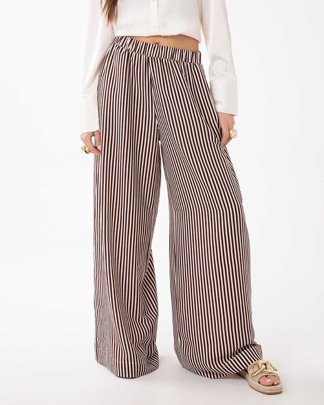 Pantaloni marrone-beige eleganti