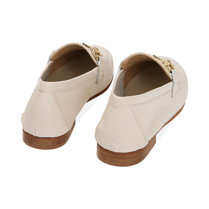 Mocassini donna in pelle panna Primadonna Collection