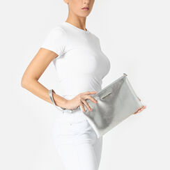 Pochette femme argent en laminé, Primadonna, 255125738LMARGEUNI, 002a