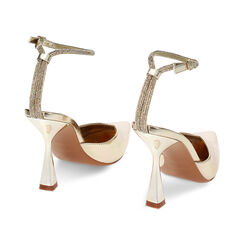 Décolleté slingback oro laminato, tacco 9,7 cm, Primadonna, 232193601LMOROG035, 003 preview