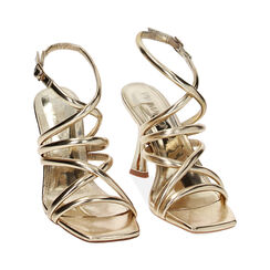 Sandalias con tacón doradas de laminado, Special Price, 234960811LMOROG037, 002 preview
