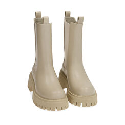Chelsea boots panna, tacco 5,5 cm , Primadonna, 200614805EPPANN041, 002a