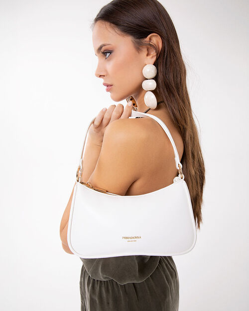 Mini bag bianca con tracolla removibile, WHITE