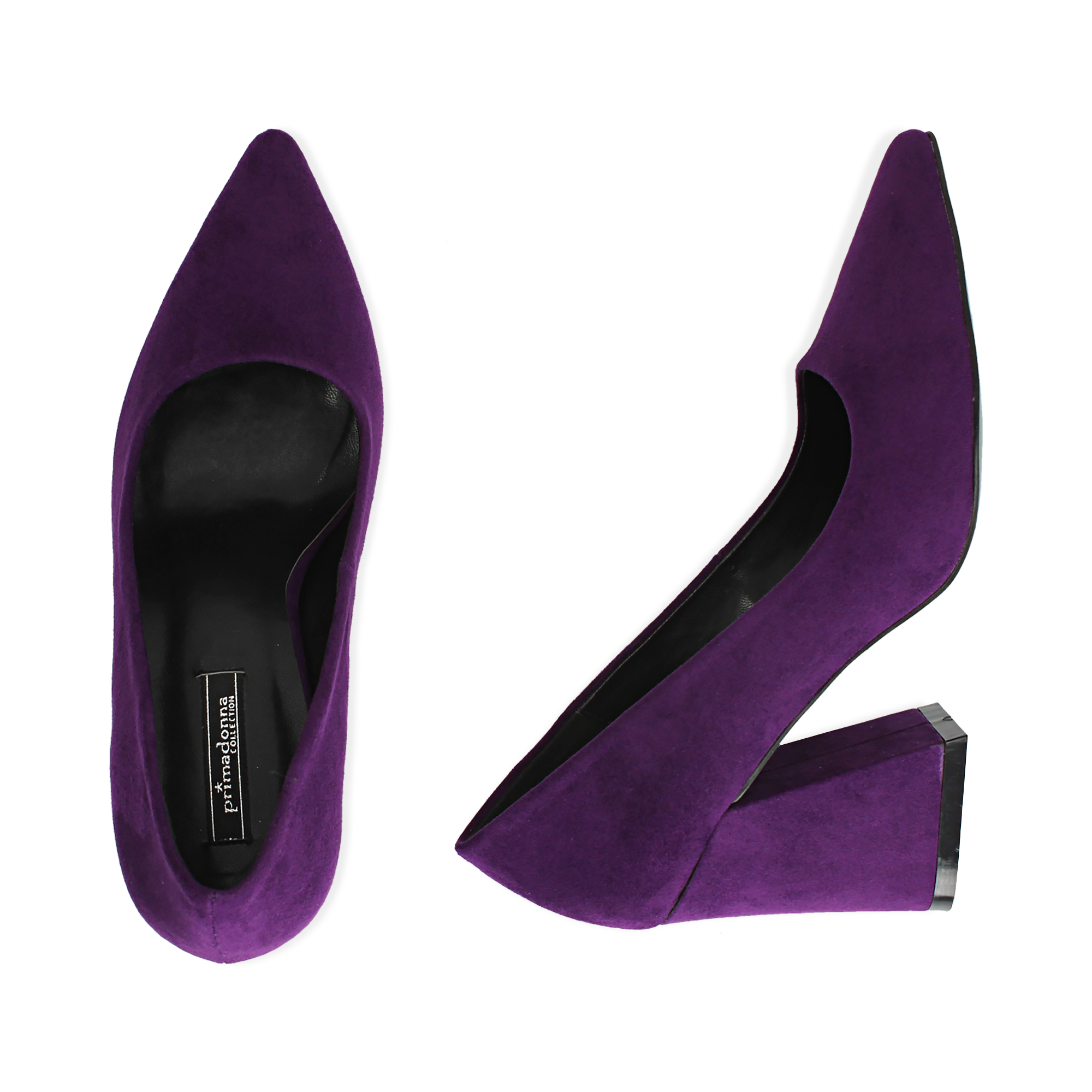 scarpe viola tacco medio