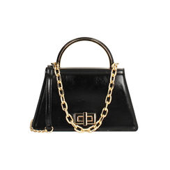 Mini bag nera lucida con catenella, Primadonna, 265126021EUNEROUNI, 001 preview
