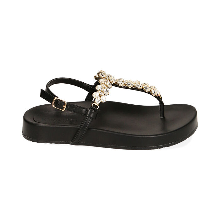 Sandali donna infradito gioiello neri Primadonna Collection