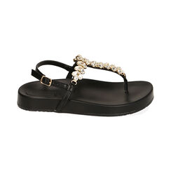 Sandali infradito gioiello neri, Primadonna, 214920601EPNERO036, 001 preview