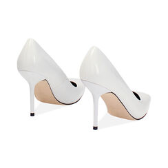 Décolleté bianche lucide con tacco 9,5 cm, Primadonna, 26M761604EUBIAN035, 004 preview