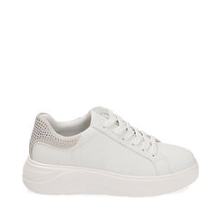Sneakers bianche strass, 212833522EPBIAN035, 001a