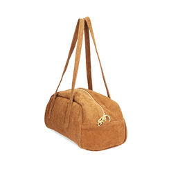 Borsa a mano di camoscio cognac, Primadonna, 270805595CMCOGNUNI, 002a