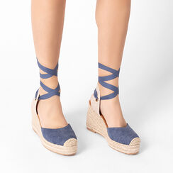 Alpargatas de mujer jeans en tela, Primadonna, 254920101CAJEAN036, 002a