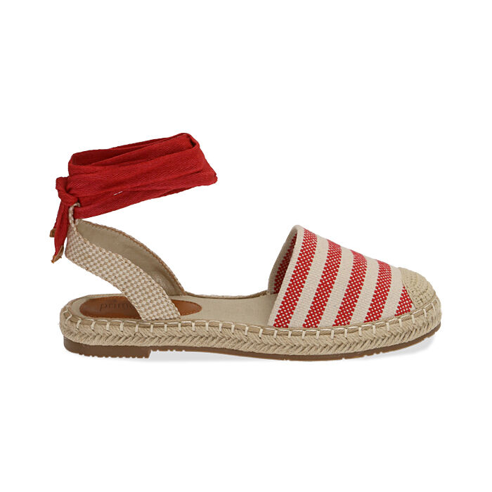 Espadrillas bianco/rosse in canvas | Primadonna Collection