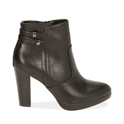 Bottines noires, talon 10 cm , Special Price, 200619078EPNERO036, 001a