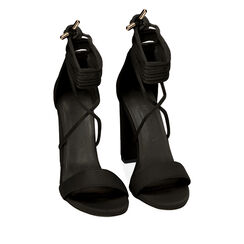 Sandali neri in lycra, tacco 10,5 cm, Primadonna, 232760851LYNERO035, 002a