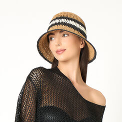 Sombrero de mujer negro de rafia, Primadonna, 25J904047RFNEROUNI, 002a