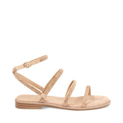 Sandali bassi donna nude in microfibra, Primadonna, 25P147508MFNUDE035, 001a