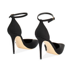 Décolleté open shank donna nere in tessuto, tacco 10,5 cm, Primadonna, 252130618LYNERO035, 004 preview
