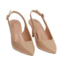 Slingback nude, tacco 7 cm , Primadonna, 192133673EPNUDE035, 002a