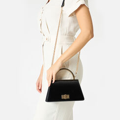 Mini bolsa de mujer negra en charol, Primadonna, 255126021VENEROUNI, 003 preview