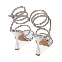 Sandales argent&eacute;es avec serpent talon 10 cm, Primadonna, 212100015LMARGE036, 003 preview