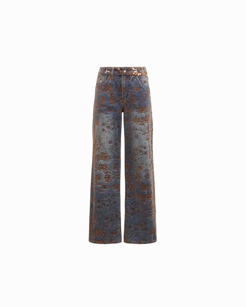 Jeans mujer azul efecto vintage, JEANS